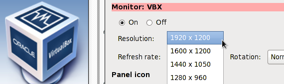 VirtualBox Display Resolution
