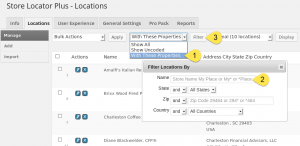 Pro Pack Filtering Locations Steps