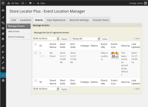 EVE 4.2.04 Manage Events Screen