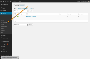 Gravity Forms Locations Mapping Menu