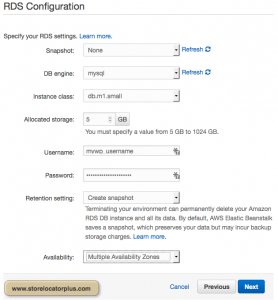 AWS ELB RDS Config