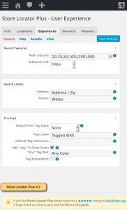 SLP 4.3 Experience Search Settings
